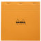 Rhodia 210200C - Notizblock / Schreibblock geheftet Le Carré No.210 21x21cm 80 Blätter kariert 80g, abtrennbar und mikroperforiert, mit Kartonrücken, Orange, 1 Stück