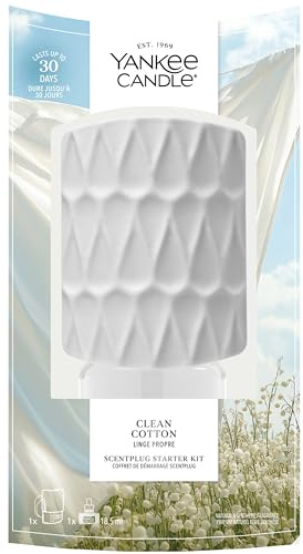 Yankee Candle Scent Plug Starter Kit | Clean Cotton | Includes Plug-in Base and Refill | Flameless Home Fragrance