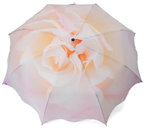 ROSEMARIE SCHULZ® Regenschirm Automatik Taschenschirm Blumen-Motiv Rose (Champagner)