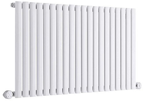 MILANO 1200W White Horizontal Single Oval Panel Electric Radiator 635x1180 | Steel Construction. Generous Heat Output. Contemporary Style. Single Panel Design. WiFi Control. Hardwired Installation.