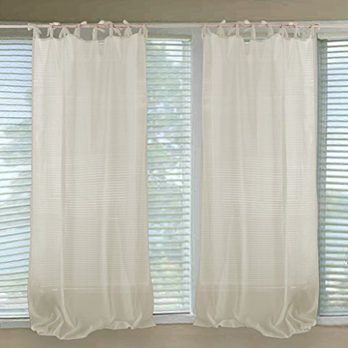 HongYa Gardine Mit Knoten Voile Durchsichtig 1er-Pack Vorhang BxH:140x225cm