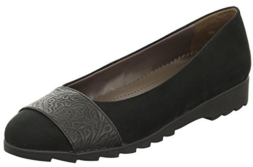 Jenny Damen Ballerina PIS-SP 22-63365-01 schwarz, Gr. 36-42, Weite G, Damen Größen:37, Farben:schwarz