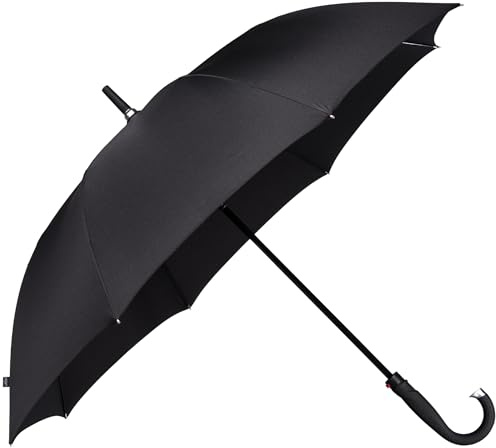 LifeTek Kingston FX1 Windproof Golf Umbrella - Large 54 Inch Automatic Open Cane Style, Fits 2 People, Windproof, Portable, Fast Drying Canopy, Travel Lightweight, Rain, Sun Protection, Durable Frame