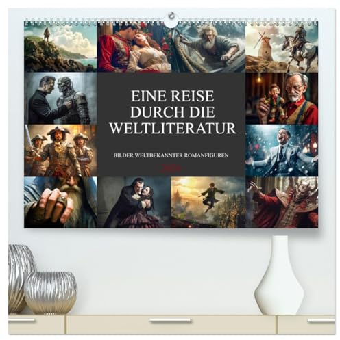 Eine Reise durch die Weltliteratur (hochwertiger Premium Wandkalender 2026 DIN A2 quer), Kunstdruck in Hochglanz: Eine Bilderreise durch die ... inspirierender Meisterwerke (CALVENDO Kunst)