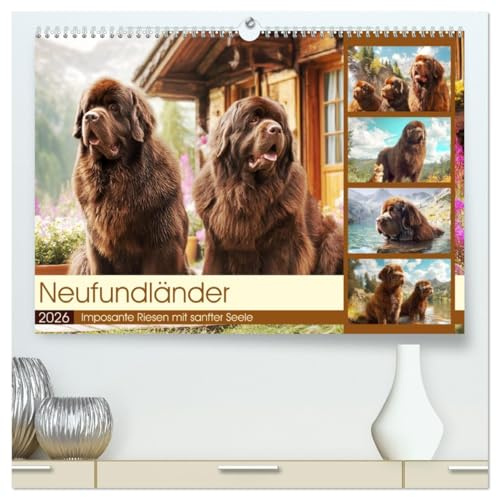 Neufundländer. Imposante Riesen mit sanfter Seele (hochwertiger Premium Wandkalender 2026 DIN A2 quer), Kunstdruck in Hochglanz: Stimmungsvolle Bilder ... Hunden inmitten der Natur (CALVENDO Tiere)