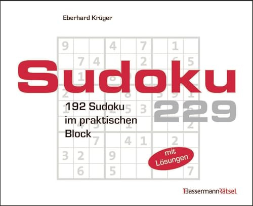 Sudokublock 229 (5 Exemplare à 2,99 €): 192 Sudoku im praktischen Block