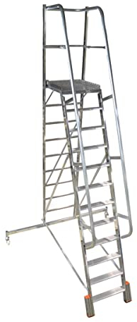 KRAUSE lff365 Leiter einseitige ohne Ballast L, 12 Stufen, 2070 mm Breite Stabilisator, 2.75 m Höhe