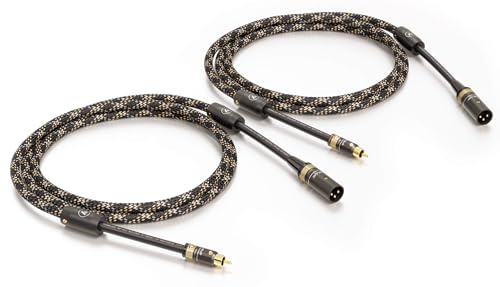 VIABLUE SALE/ALTE SERIE/ABVERKAUF NF-S1 SILVER QUATTRO Cinch-XLR-Kabel Männlich * Analog/NF * Audiokabel * PAIR * 1 Paar * 4-fach Abschirmung * T6s Cinch-/XLR-M-Stecker * 200 cm * 2.0 m