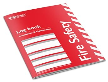 Firechief® Fire Safety Log Book - Fire Log Book for The Office, Workplace and Commercial Premises - Fire Safety Guide and Record Book - Fire Alarm Log Book for Landlords, Businesses and Schools