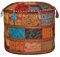 Rajasthali Hocker-Kissen, indischer Vintage-Stil, mit Stickerei und Patchwork, 46 x 33 cm