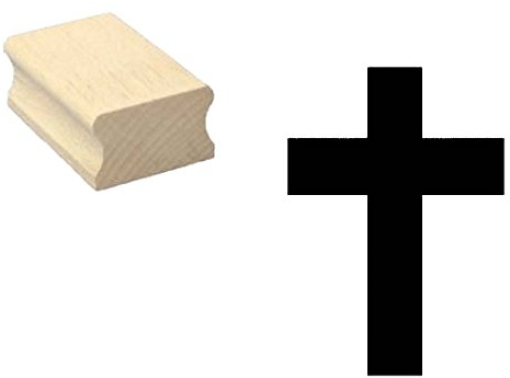 Stempel Holzstempel Motivstempel « KREUZ » Scrapbooking - Embossing Basteln Christentum Katholik Kirche