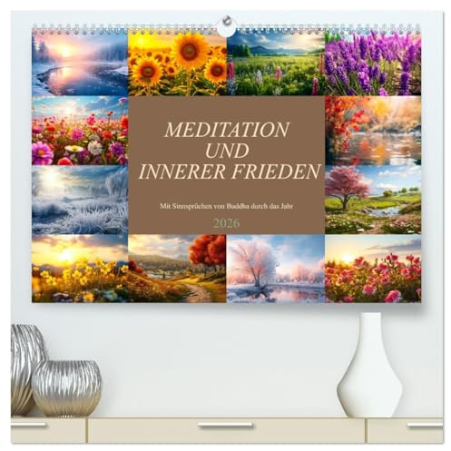Meditation und innerer Frieden (hochwertiger Premium Wandkalender 2026 DIN A2 quer), Kunstdruck in Hochglanz: Endlich hast Du es gefunden, wundervolle ... und inneren Frieden. (CALVENDO Glaube)