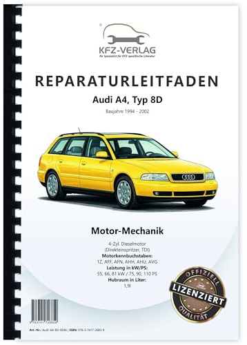 Audi A4 8D (94-02) 1,9l Dieselmotor 75-110 PS TDI Mechanik Reparaturanleitung