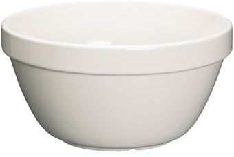 KitchenCraft Home Made Pudding Basin / Serving Bowl, Ceramic, White, Medium (600 ml)