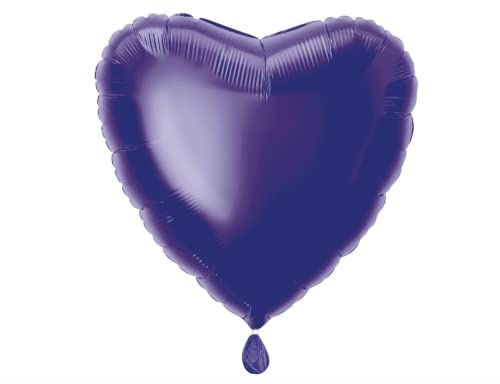 Solid Deep Purple Heart Foil Balloon (45cm) 1 Count - Stunning and Romantic Love Celebration Decoration