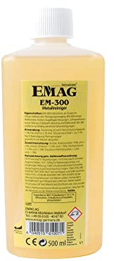 EMAG Metallreiniger EM-300 I Spezieller Ultraschallreiniger für Edelstahl, Fassungen, Hülsen uvm. I Entfernt sämtliche Verunreinigungen uvm. I 500ml