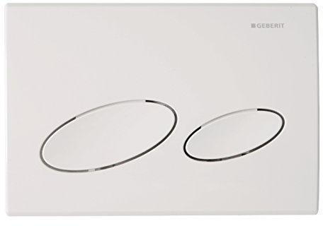 Geberit Revisionsplatte Kappa20, 115228111, für 2-Mengen-Spültechnik geeignet, mit Drückerstangen, Distanzbolzen, 210 x 140 x 16 mm, Weiß, 21217 5