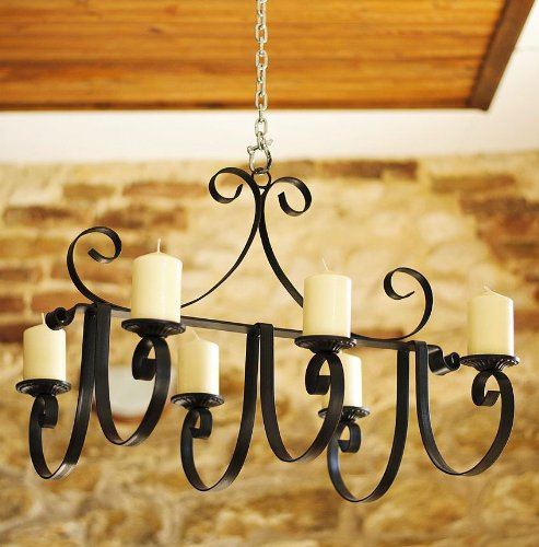 DanDiBo Kronleuchter Schloss 60cm Hängeleuchter aus Metall Kerzenhalter Kerzenständer