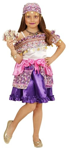 Widmann - Kinderkostüm Zigeunerin Gipsy, Kleid und Kopftuch