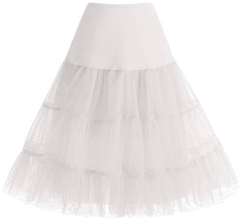 Bbonlinedress 1950 Petticoat Reifrock Unterrock Petticoat Underskirt Crinoline für Rockabilly Sommerkleid Ivory L