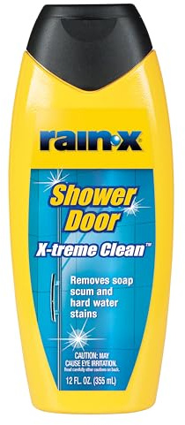 Rain-X 630035 X-Treme Clean Shower Door Cleaner, 12 Fl. Oz, Formulated To Clean Glass Shower Doors - Easy To Use, Removes Soap Scum, Dirt, Hard Water Build-up, Calcium, Lime Stains And Rust Stains