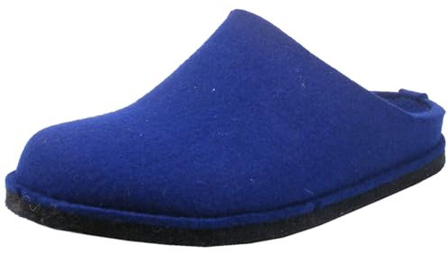 HAFLINGER Damen Pantoffel Hausschuh Filz Flair Soft 311010, Größe:45 EU, Farbe:Blau