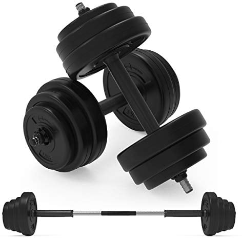 Body Revolution Vinyl Dumbbell Set 40KG Adjustable Free Weights Home Gym Fitness Training Workout Exercise Equipment Black