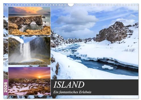 ISLAND Ein fantastisches Erlebnis (Wandkalender 2026 DIN A3 quer), CALVENDO Monatskalender: Hinreißende Naturimpressionen (CALVENDO Orte)