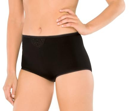 Schiesser Damen Taillenslip Maxi, 2er Pack, Gr. 50, schwarz (schwarz 000)