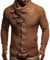 Leif Nelson Men Cardigan Jacket Shawl Collar LN-4195 Camel Large