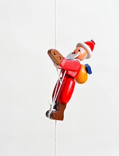 Rudolphs Schatzkiste Holzspielzeug Kletterfigur Weihnachtmann Höhe=6,5 (Kletterseil ca 45 cm) cm Kletterfigur Weihnachtmann Kletterspielzeug Klettern Klettermaxe Kraxelhuber Kletterer Holzspielzeug