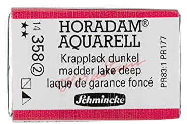 Schmincke – HORADAM® AQUARELL - feinste Künstler-Aquarellfarben, 358 Krapplack dunkel, 14 358 043, 1/1 Näpfchen