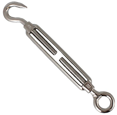BOOTSTEILE BRAUER 2 Stück Spannschlösser Auge - Haken M6 x 145 mm - Edelstahl A4 änhl. DIN 1480