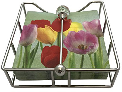 SILBERKANNE Serviettenhalter Hamburg 19x19x6 cm mit Kristall in Premium Silber Plated versilbert in Top Verarbeitung