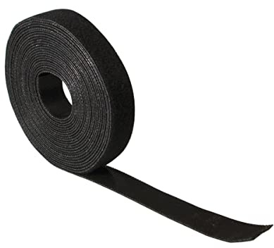 LogiLink Kabelbinder aus Klettband (zweiseitig), 10 m Rolle zum Zuschneiden, Farbe: Schwarz