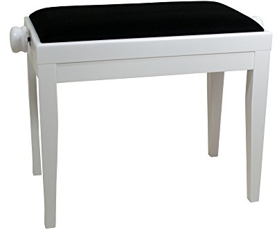 Discacciati 105 FR WH Klavierbank - Weiss matt - Velour
