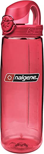 Nalgene OTF On The Fly Bottle - Dark Red, 700ml / Reusable Flask Cold Water Storage Vessel Canteen Travel Drink Cup Tritan Camp Hike Walk Desk Office Gym Sport Hydration Leak Spill Proof BPA Free