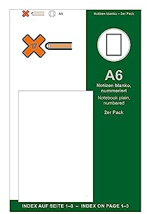 X17 A6 Notizen/Notizheft | blanko 2er Pack, für das revolutionäre X17-Notizbuch mit auswechselbaren Heften