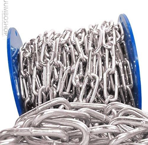 Seilwerk STANKE 3mm 60m Rundstahlkette langgliedrig Rolle Stahlkette verzinkt Eisenkette