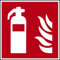 H. clair autocollants Extincteur F001 selon la norme ISO 7010 100 x 100 mm