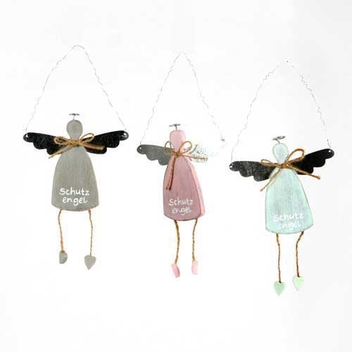 Scheulen Deko Hänger - Schutzengel - rosa - aus Holz 17cm - Engel Geschenk