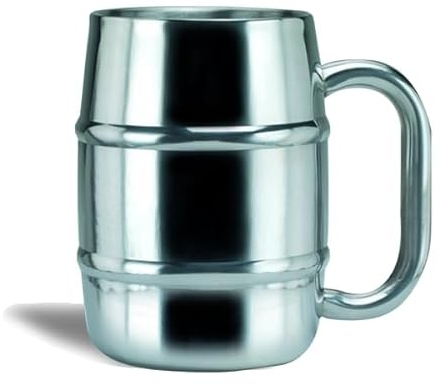 Chope de bière double paroi en acier inoxydable