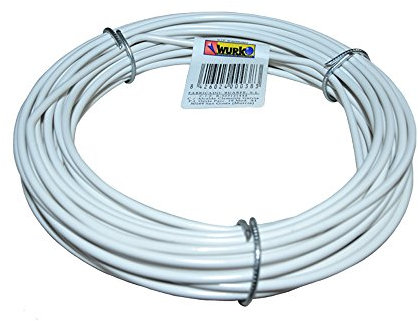 Wurko - Alambre Forrado Blanco 2,5 mm, Rollo 25 Metros