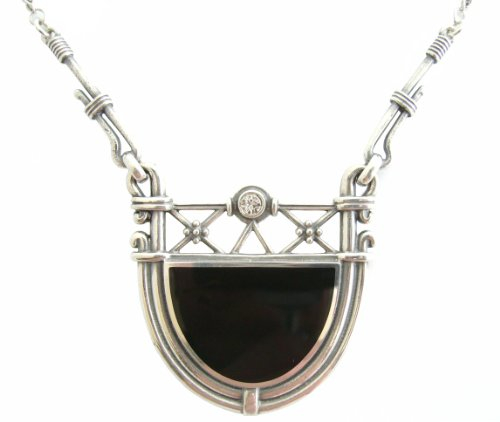 Art Deco Collier 925 Silber facettiertem Schmuckkristall klassisch