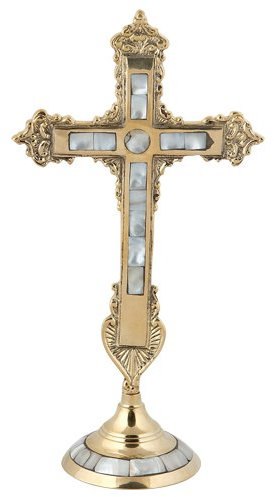 Handgefertigt Christian Griechisch-orthodoxe Segen Kreuz mit fildisi (79)