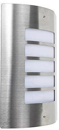 MiniSun | Modern Stainless Steel and Frosted Opal Lens Outdoor Wall Mounted Light | Outdoor Wall Lights, Home Décor & Improvement Essential | Includes Bulb [6500K Colour Temperature] | Mains Wired