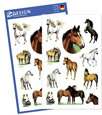 AVERY Zweckform 53483 glitzer Papier-Sticker Pferde 22 Aufkleber (für Mädchen, Mitgebsel, Gastgeschenk, Kindergeburtstag, Schatzsuche, Belohnung, zum Spielen, Sammeln, Basteln, Verschenken)