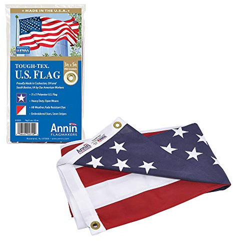 Annin Tough-Tex Gewebte Polyester-Ersatzfahne, hochwindfest, rot/weiß/blau, 3 by 5 Foot