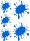 Samunshi® Farbklecks Aufkleber Klecks Sticker 5er Set 2x8x9cm,3x5x6cm azurblau