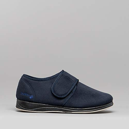 Padders Charles Wide Fitting Mens Memory Foam Slippers - Navy - UK7